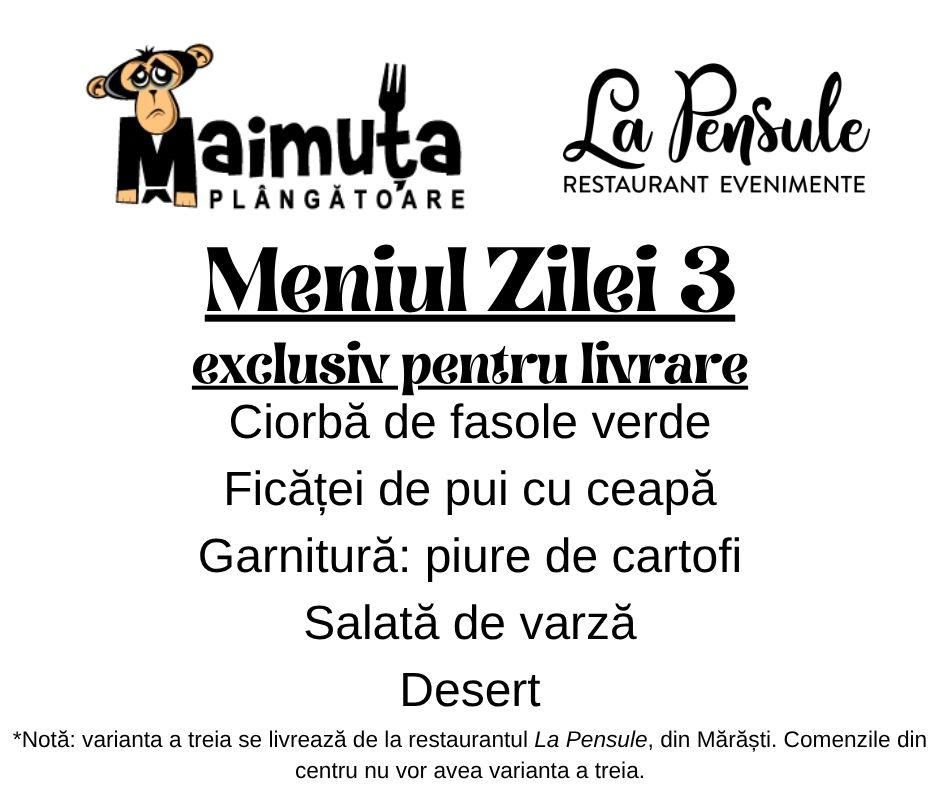 Prânzul Maimuței 3 - Preluam comenzi intre orele 10.00-11.30